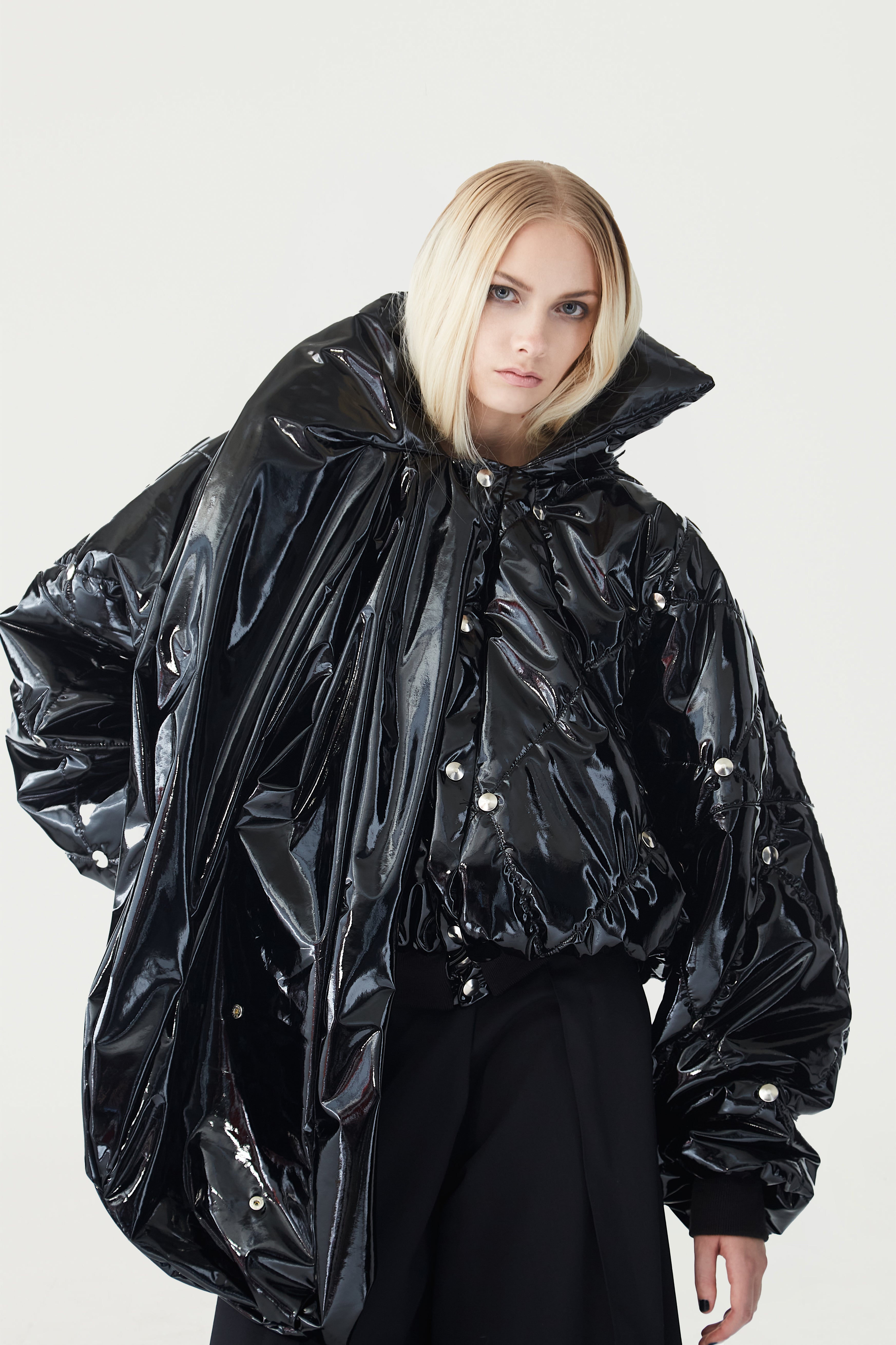 Black pvc hotsell puffer jacket